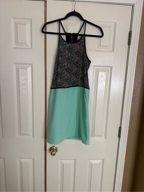 B Jewel Mint Floral Racerback Dress Juniors small